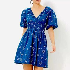 Lilly Pulitzer Kilynn Eyelet Dress Barton Blue Shell Embroidery 4